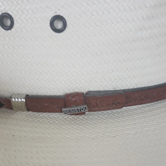 Resistol Natural Cream Straw Western Cowboy Hat with Brown Band Size 7 1/8 R NEW